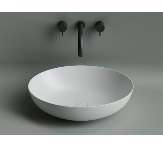 Умывальник Ceramicanova Element чаша накладная, овальный, белый матовый, 520х395х130 мм CN6017MW