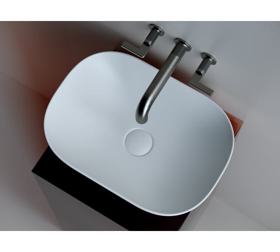 Умывальник Ceramicanova Element чаша накладная, прямоугольный, белый матовый, 455х325х135 мм CN6009MW