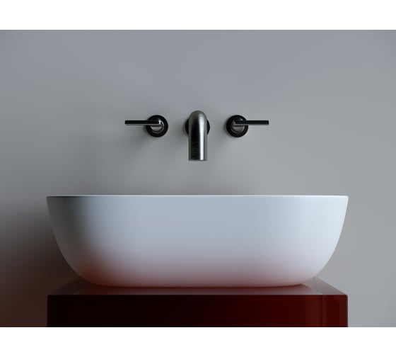 Умывальник Ceramicanova Element чаша накладная, прямоугольный, белый матовый, 455х325х135 мм CN6009MW
