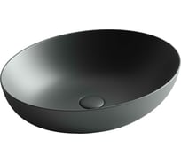 Умывальник Ceramicanova Element чаша накладная, овальный, темный антрацит матовый, 520х395х130 мм CN6017MDH