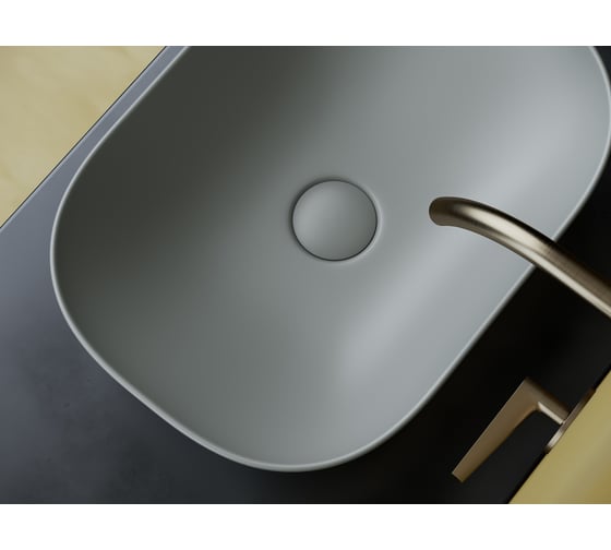 Умывальник Ceramicanova Element чаша накладная, прямоугольный, антрацит матовый, 455х325х135 мм CN6009MH