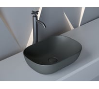 Умывальник Ceramicanova Element чаша накладная, прямоугольный, темный антрацит матовый, 455х325х135 мм CN6009MDH