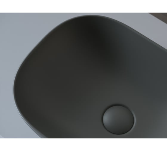 Умывальник Ceramicanova Element чаша накладная, прямоугольный, темный антрацит матовый, 455х325х135 мм CN6009MDH