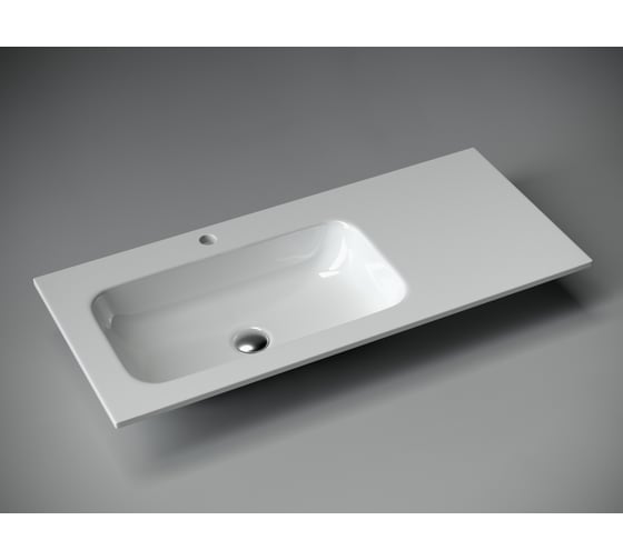 Накладной прямоугольный умывальник Ceramicanova Element 1010х457х137 мм, чаша слева CN7014