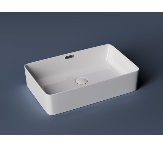 Умывальник Ceramicanova Element чаша накладная, прямоугольный, со сливом, с переливом, 600х380х140 мм CN5025