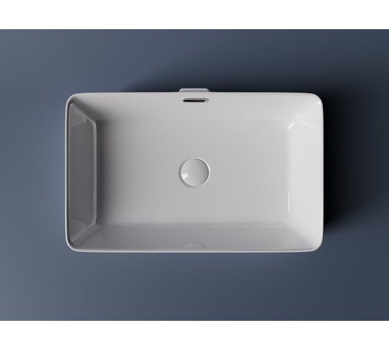 Умывальник Ceramicanova Element чаша накладная, прямоугольный, со сливом, с переливом, 600х380х140 мм CN5025