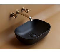Умывальник Ceramicanova Element чаша накладная, прямоугольный, чёрный матовый, 455х325х135 мм CN6009MB