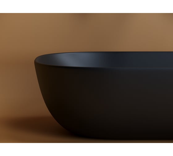 Умывальник Ceramicanova Element чаша накладная, прямоугольный, чёрный матовый, 455х325х135 мм CN6009MB