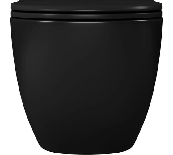 Подвесной безободковый унитаз D&K DK Matrix 490х370х360 мм, сиденье микролифт, черный DT1396025