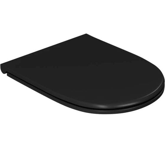 Подвесной безободковый унитаз D&K DK Matrix 490х370х360 мм, сиденье микролифт, черный DT1396025