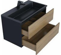 Полувстраиваемая раковина для ванной uperwood Barsa_80 см, прямоугольная, черная 293020537