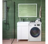 Напольная тумба с умывальником для стиральной машины IDDIS Optima home с дверцами 120 см левая белая OPH12LDi95K