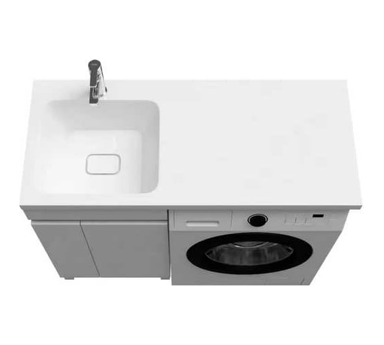 Напольная тумба с умывальником для стиральной машины IDDIS Optima home с дверцами 120 см левая белая OPH12LDi95K