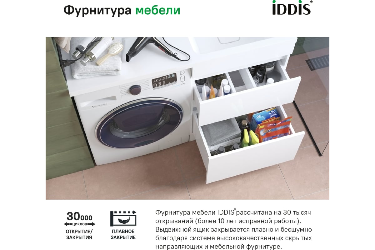 Тумба напольная белая 55 см optima home iddis oph55wfi95