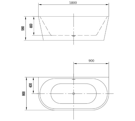 Акриловая ванна Art&Max ARTMAX AM-206-1800-800