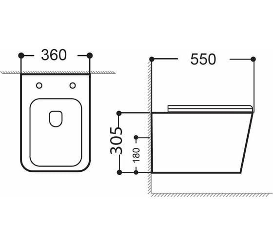 Унитаз с сидением Aquanet TAVR-W BW Rimless Soft Close -SLIMSEAT подвесной, чёрный матовый 00287011