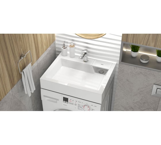 Раковина Reflection tetra для установки над стиральной машиной (60x50 см) RF6050TE