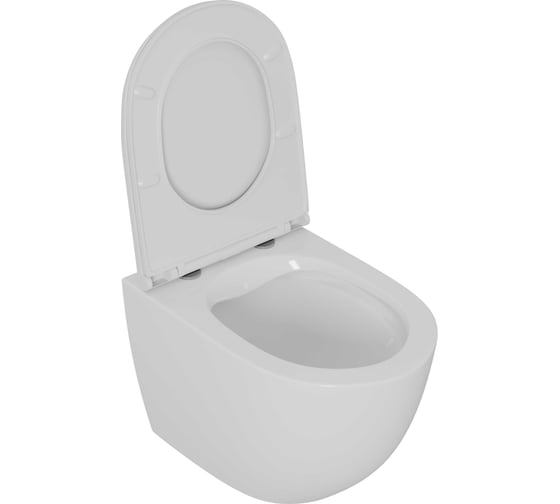 Подвесной безободковый унитаз D&K DK Matrix 490х370х360 мм, сиденье микролифт, белое DT1396016