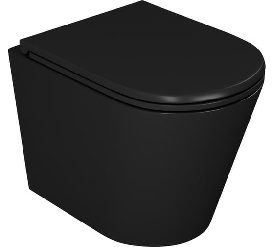 Комплект D&K подвесной безободковый унитаз DK Venice DT1026025 515х355х365 мм, сиденье микролифт, черное, инсталляция и кнопка DS1022501