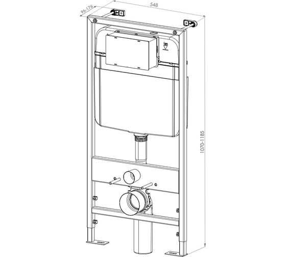 Комплект D&K подвесной безободковый унитаз DK Venice DT1026025 515х355х365 мм, сиденье микролифт, черное, инсталляция и кнопка DS1022501