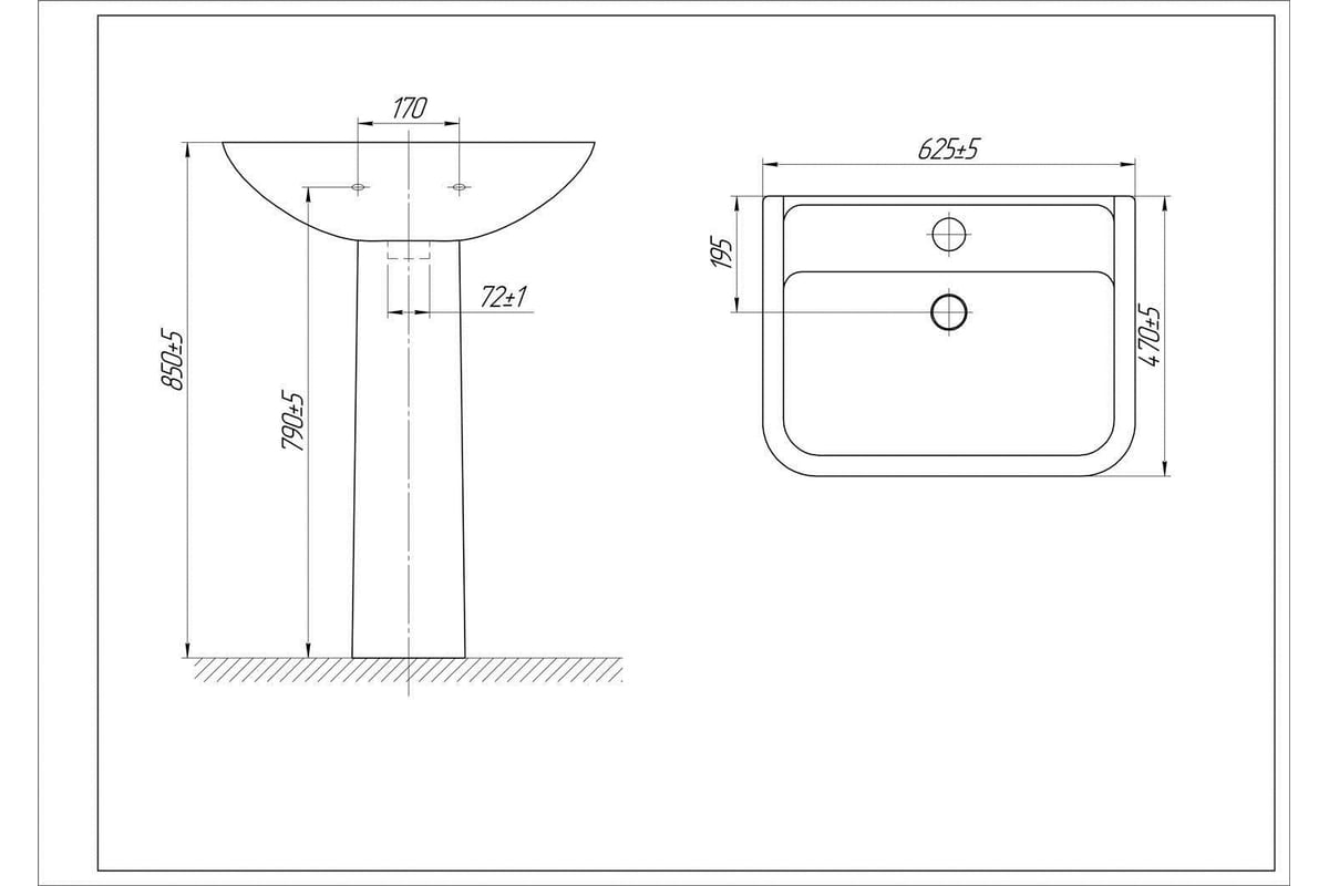 Комплект: умывальник с пьедесталом SmartSant Смарт-сити белый VT1103W ...