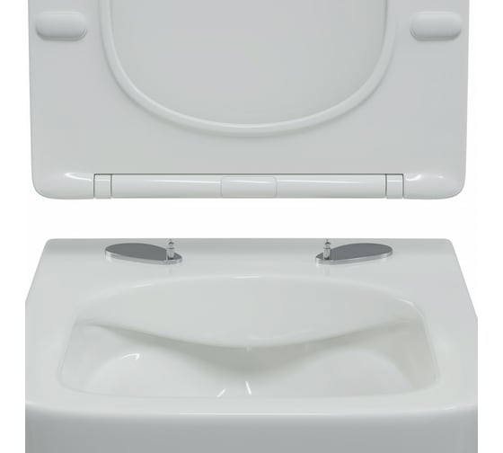 Подвесной унитаз Berges FLOE S Rimless 51 см, сиденье дюропласт Floe S Slim SO, микролифт, быстросъём 082134