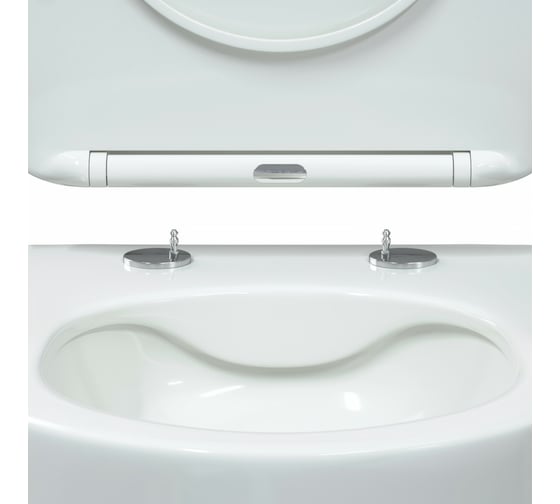 Подвесной унитаз Berges VENTAS Rimless 49 см, сиденье дюропласт Ventas Slim SO, микролифт, быстросъём 082135