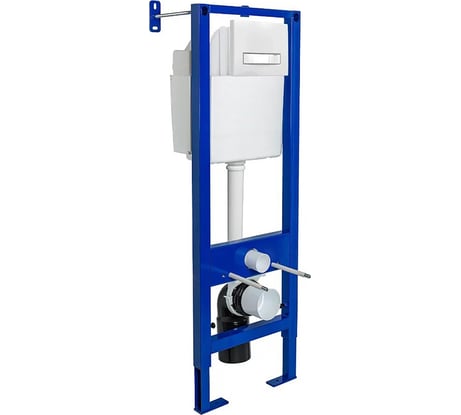 Инсталляция для скрытого монтажа унитаза Berges АТОМ Line 410 кнопка белая/глянцевый хром 040341