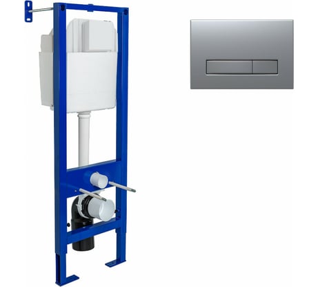 Инсталляция для скрытого монтажа унитаза Berges АТОМ Line 410 кнопка матовый хром 040344