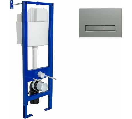 Инсталляция для скрытого монтажа унитаза Berges АТОМ Line 410 кнопка матовый никель 040345