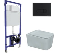 Комплект Berges инсталляция NOVUM, кнопка D5, унитаз FLOE, сиденье дюропласт FLOE Slim SO 043275