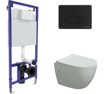 Комплект Berges инсталляция NOVUM кнопка D5, унитаз OKUS, сиденье дюропласт Toma Slim SO 043274