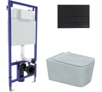 Комплект Berges инсталляция NOVUM кнопка L5, унитаз FLOE, сиденье дюропласт FLOE Slim SO 043279