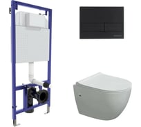 Комплект Berges инсталляция NOVUM кнопка L5, унитаз OKUS, сиденье дюропласт Toma Slim SO 043280