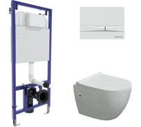 Комплект Berges инсталляция NOVUM кнопка F1 , унитаз OKUS, сиденье дюропласт Toma Slim SO 043282