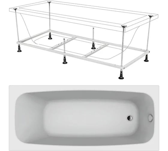 Акриловая ванна Berges FEYA 150x70 c каркасом 050013