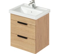 Тумба с раковиной IKA Alta 50 подвесная 500x400x530 Дуб каменный 4657784357859