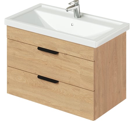 Тумба с раковиной IKA Alta 80 подвесная 815x455x540 Дуб каменный 4657784358009