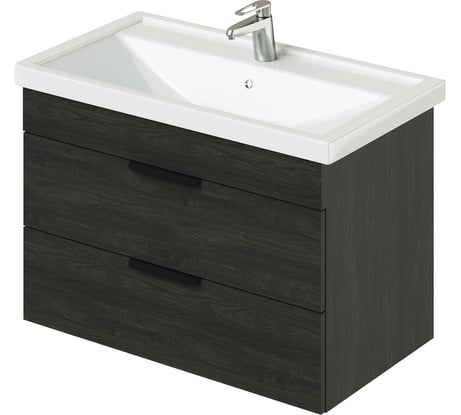 Тумба с раковиной IKA Alta 80 подвесная 815x455x540 Морское дерево Карбон 4657784357996