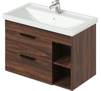 Тумба с раковиной IKA Alta 80 подвесная левая 810x453x540 Дуб бурбон 4657784358078