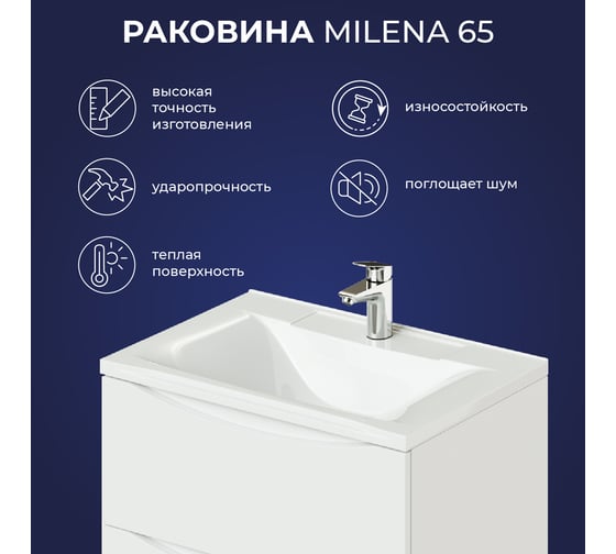Мебельный умывальник ИТАНА ITANA Milena 65 642х442х149 4656755757650