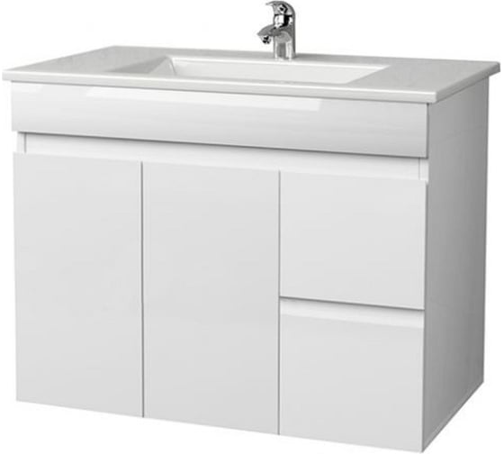 Подвесная тумба с умывальником Next Toppus VELOUR 80 белый глянец 9811.012