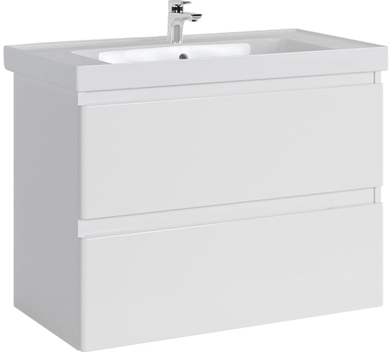 Подвесная тумба Sanstar Riana 90 с раковиной Грейс 90 для ванной комнаты 364.1-1.5.1.КГРЕ