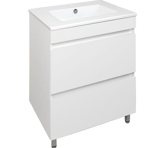 Напольная тумба Toppus ELVET 60 с умывальником Quadro, белый матовый 9811.018