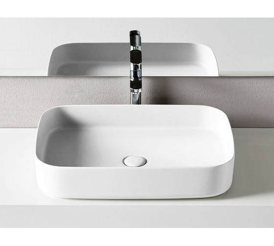 Раковина Cielo SHUI накладная без отверстия для смесителя, цвет Gloss White SHCOLAR60
