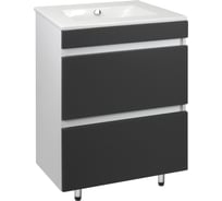Напольная тумба Toppus VELVET 60 с умывальником Quadro, графит матовый 9811.017