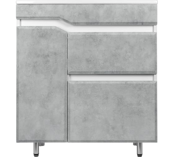 Напольная тумба Toppus VELVET 75 с умывальником Quadro, серый камень 9811.015