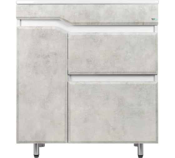 Напольная тумба Toppus VELVET 75 с умывальником Quadro, светлый камень 9811.016