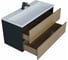 Тумба с раковиной для ванной uperwood Barsa 100 см, раковина белая, подвесная тумба черная/дуб сонома 293020544 2
