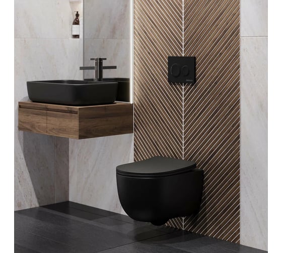 Инсталляция для скрытого монтажа унитаза Berges NOVUM кнопка O5 Soft Touch черная 040265